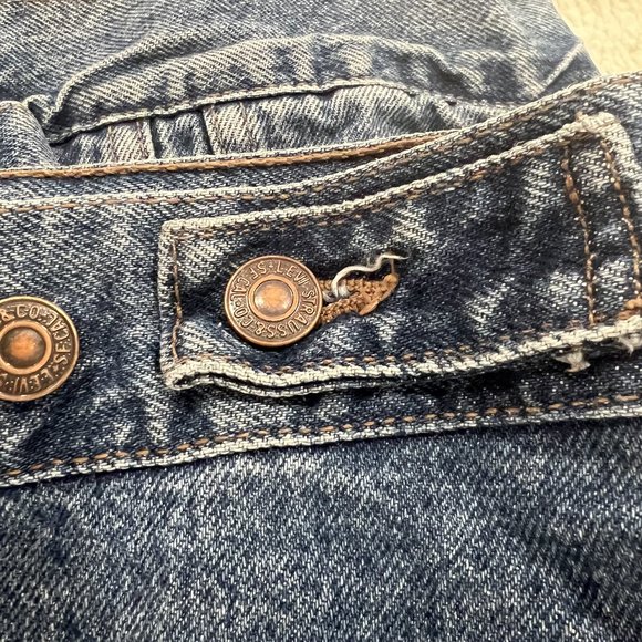 Vintage Levi's denim jacket with leather collar men's size L - Picture 11 of 14